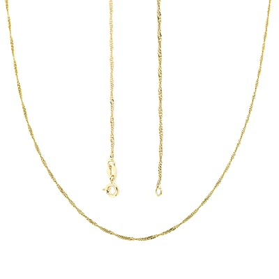 14K Yellow Gold Over Sterling Silver Singapore Necklace 24 Inches 2.30 Grams