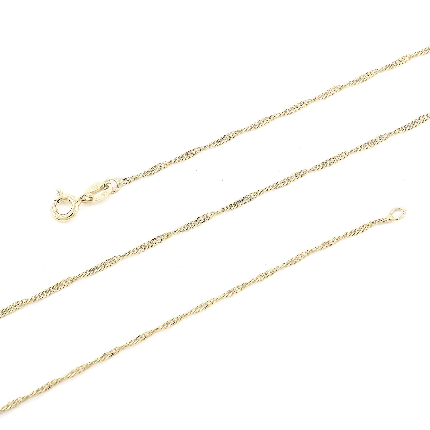 14K Yellow Gold Over Sterling Silver Singapore Necklace 24 Inches 2.30 Grams