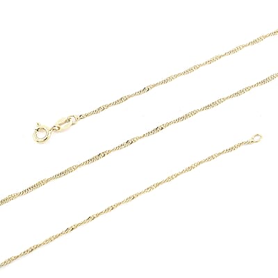 14K Yellow Gold Over Sterling Silver Singapore Necklace 24 Inches 2.30 Grams