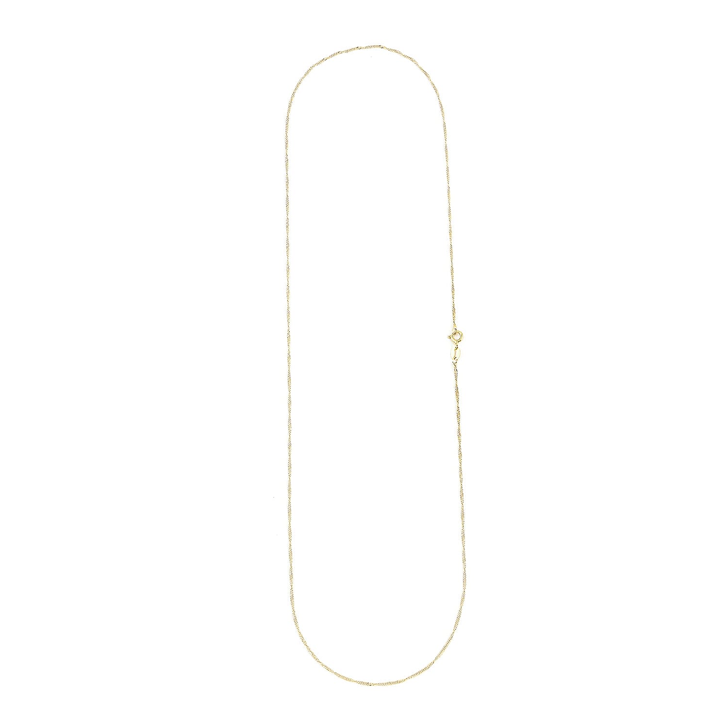 14K Yellow Gold Over Sterling Silver Singapore Necklace 24 Inches 2.30 Grams