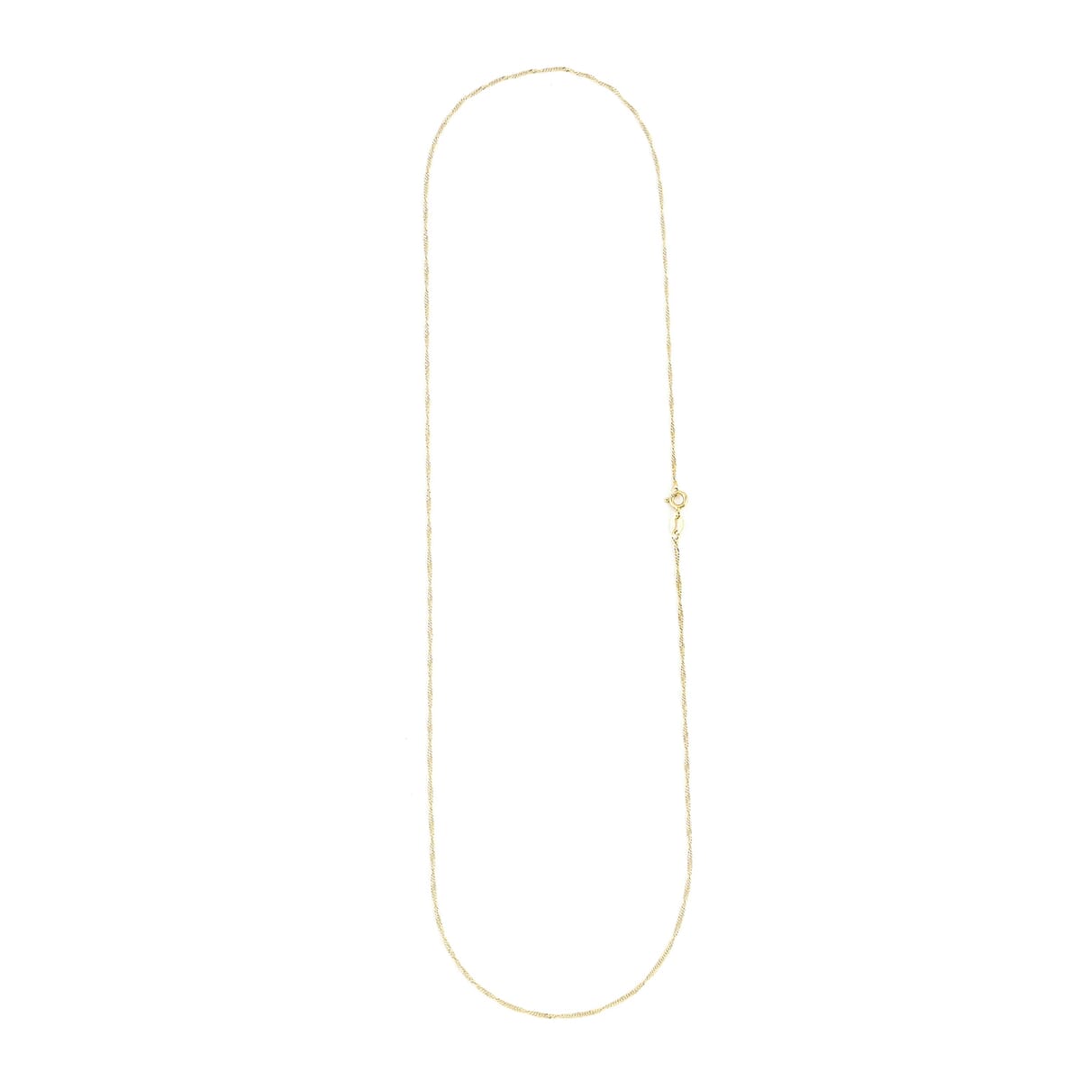14K Yellow Gold Over Sterling Silver Singapore Necklace 24 Inches 2.30 Grams image number 5