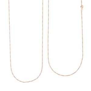 14K Rose Gold Over Sterling Silver Singapore Necklace 24 Inches 2.30 Grams