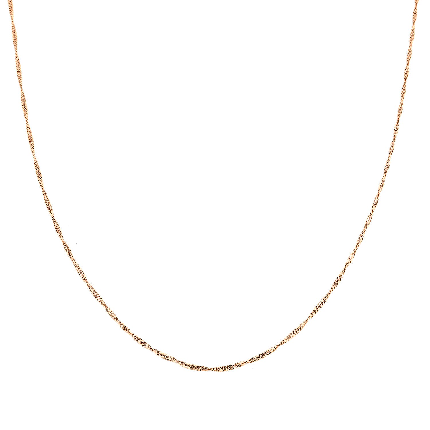 14K Rose Gold Over Sterling Silver Singapore Necklace 24 Inches 2.30 Grams