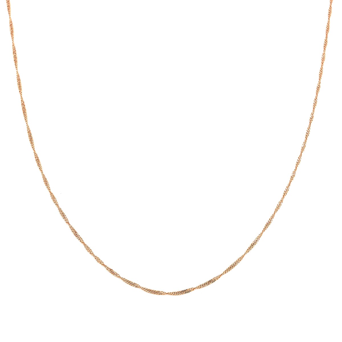 14K Rose Gold Over Sterling Silver Singapore Necklace 24 Inches 2.30 Grams image number 2