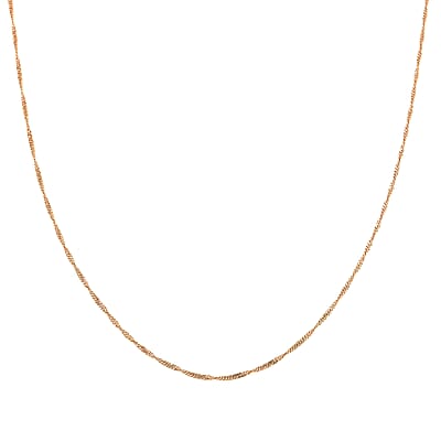 14K Rose Gold Over Sterling Silver Singapore Necklace 24 Inches 2.30 Grams