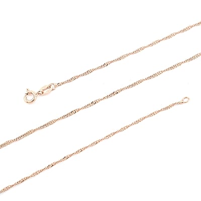 14K Rose Gold Over Sterling Silver Singapore Necklace 24 Inches 2.30 Grams