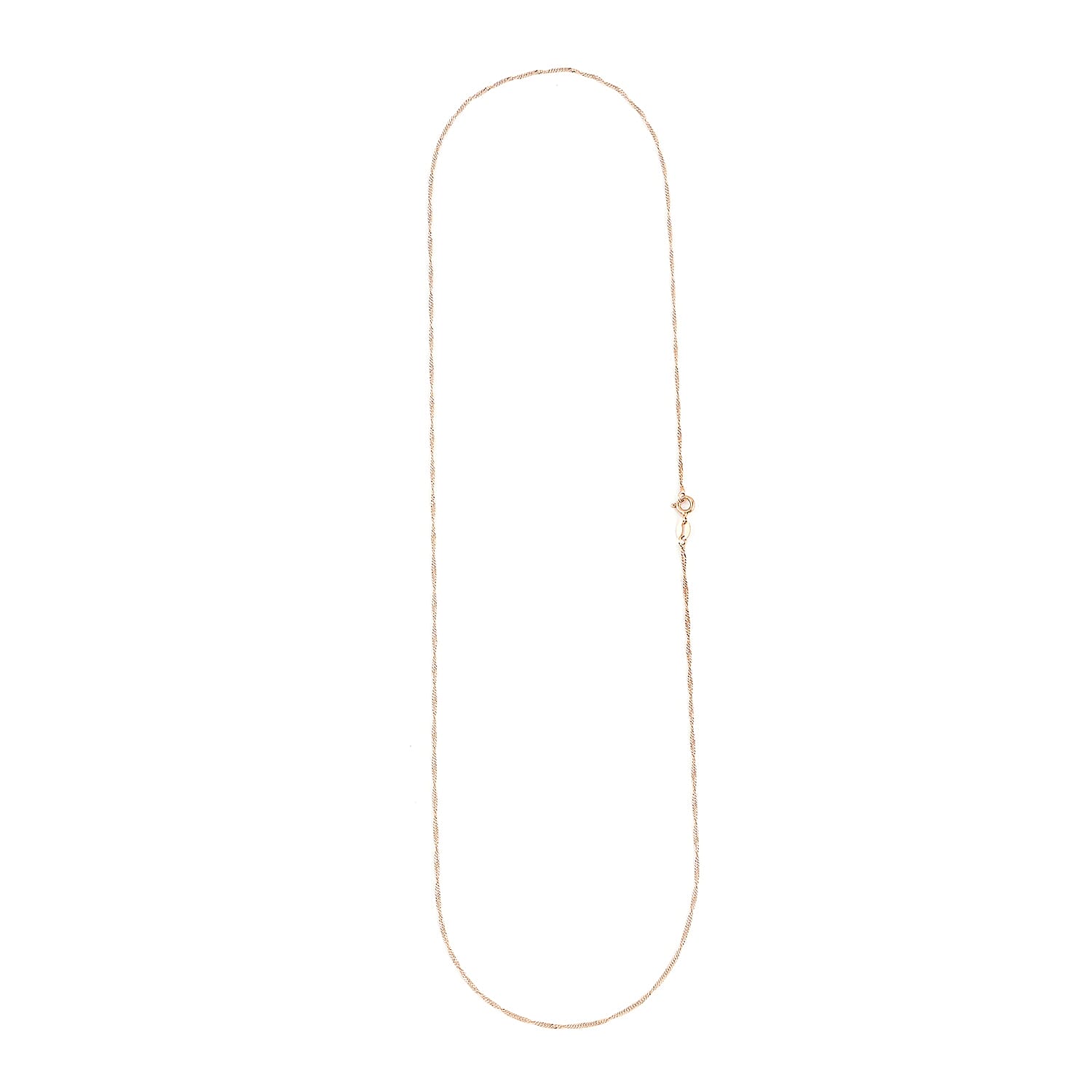 14K Rose Gold Over Sterling Silver Singapore Necklace 24 Inches 2.30 Grams