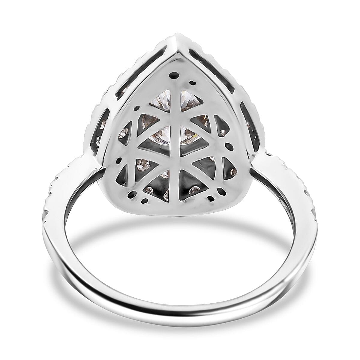 D'Joy Moissanite 2.65 ctw Eternal Glow Ring in Rhodium Over Sterling Silver (Size 6.0)