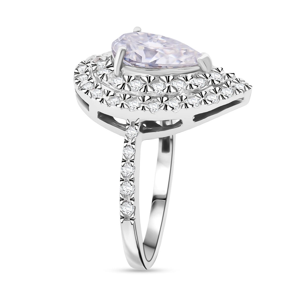 D'Joy Moissanite 2.65 ctw Eternal Glow Ring in Rhodium Over Sterling Silver (Size 8.0)  image number 3