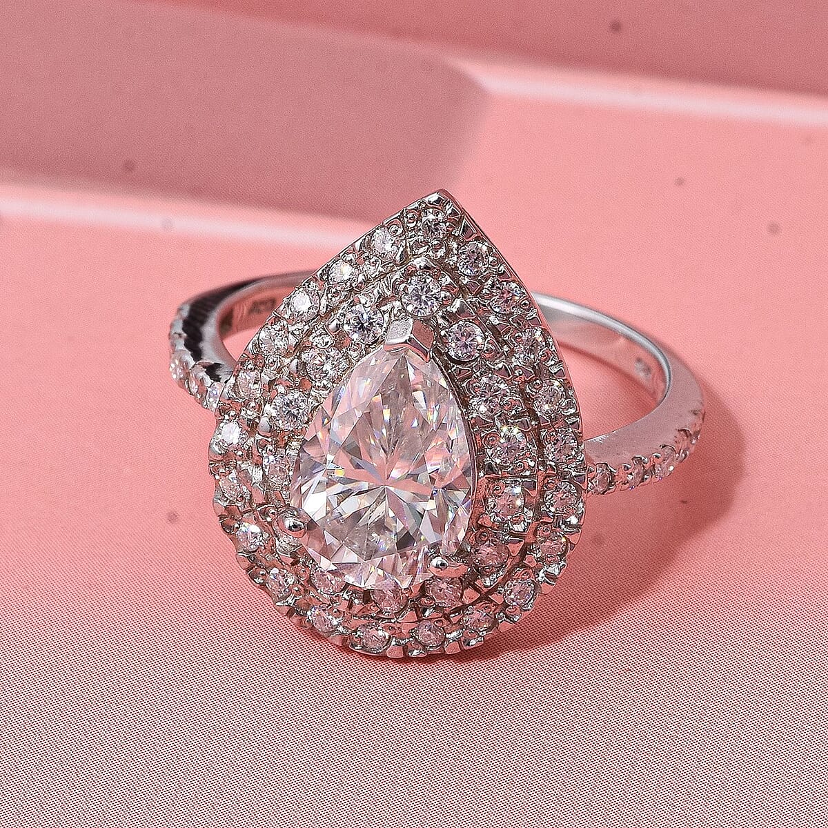 D'Joy Moissanite 2.65 ctw Eternal Glow Ring in Rhodium Over Sterling Silver (Size 9.0)  image number 1