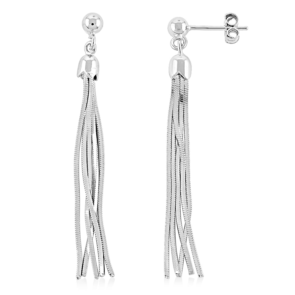 Sterling Silver Tassel Drop Earrings 3.30 Grams image number 0