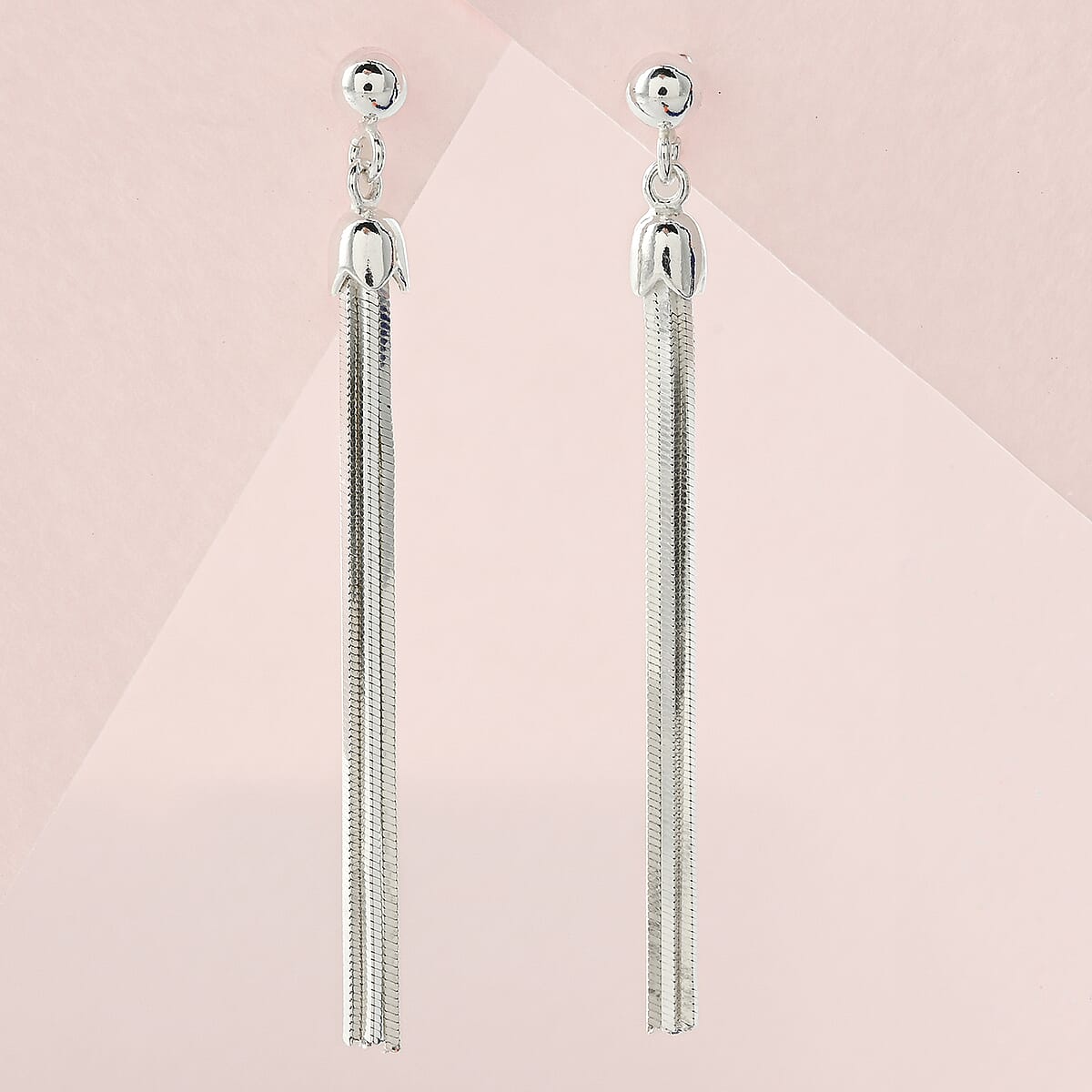 Sterling Silver Tassel Drop Earrings 3.30 Grams image number 1