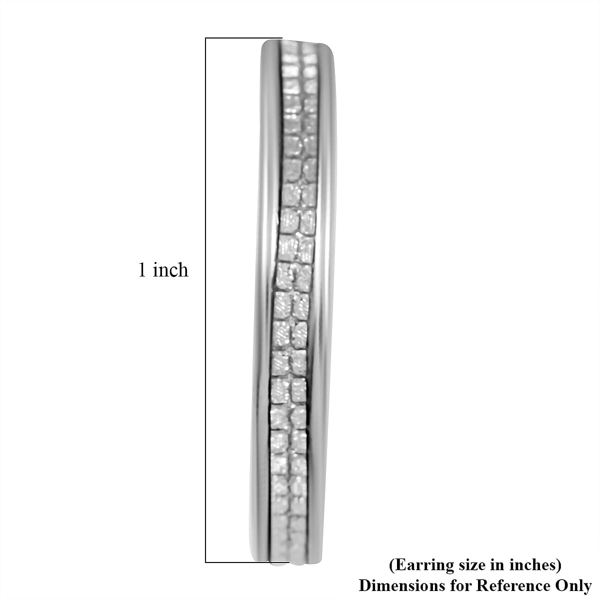 Grid Hoop Earrings in Rhodium Over Sterling Silver 3 Grams image number 4