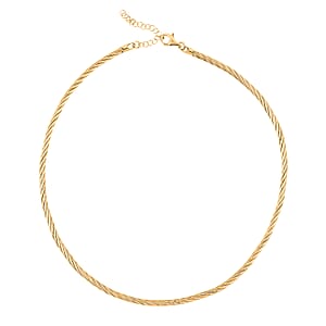 Doorbuster Italian Twisted Omega Chain Necklace in 14K Yellow Gold Over Sterling Silver 17 Inches 18.8 Grams