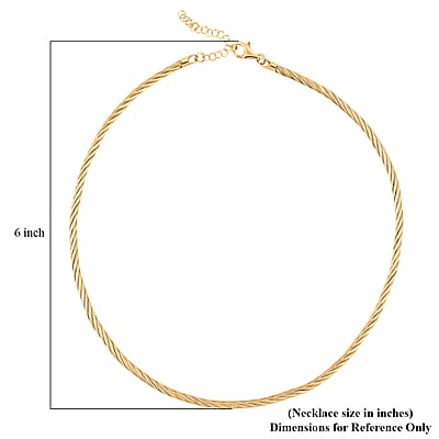 Italian Twisted Omega Chain Necklace in 14K Yellow Gold Over Sterling Silver 17 Inches 18.8 Grams