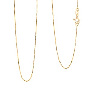 Italian Diamond-cut Chain Necklace in 14K Yellow Gold Over Sterling Silver 1.21 Grams 18 Inches