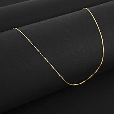 Italian Diamond-cut Chain Necklace in 14K Yellow Gold Over Sterling Silver 1.21 Grams 18 Inches