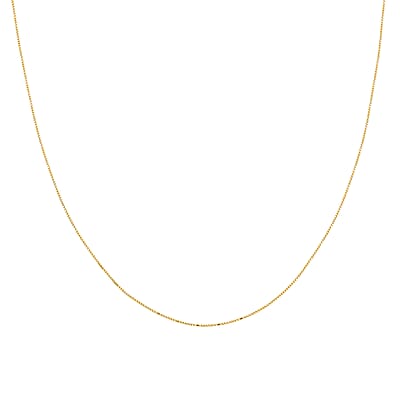 Italian Diamond-cut Chain Necklace in 14K Yellow Gold Over Sterling Silver 1.21 Grams 18 Inches