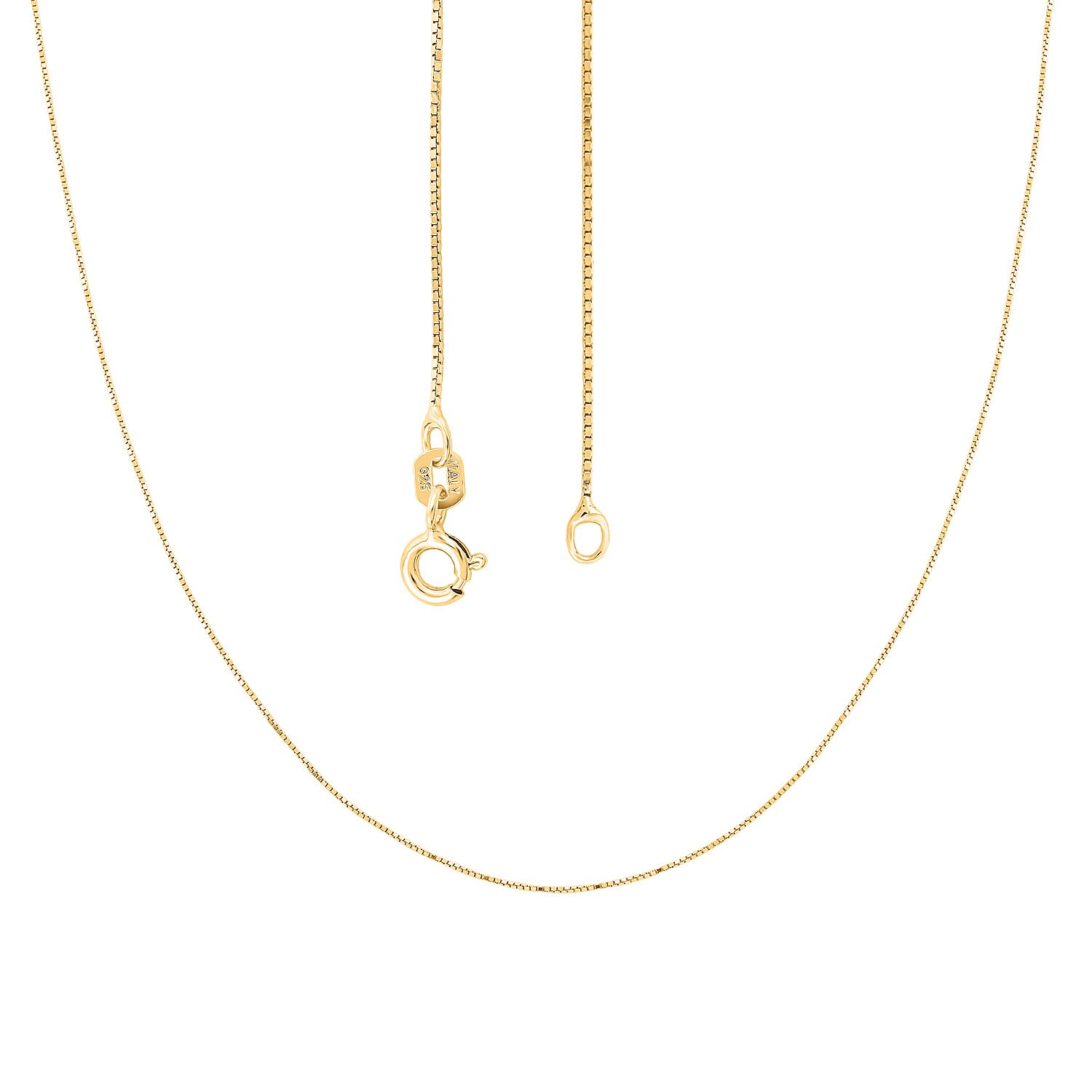 Italian Diamond-cut Chain Necklace in 14K Yellow Gold Over Sterling Silver 1.21 Grams 18 Inches