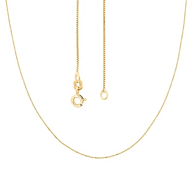 Italian Diamond-cut Chain Necklace in 14K Yellow Gold Over Sterling Silver 1.21 Grams 18 Inches