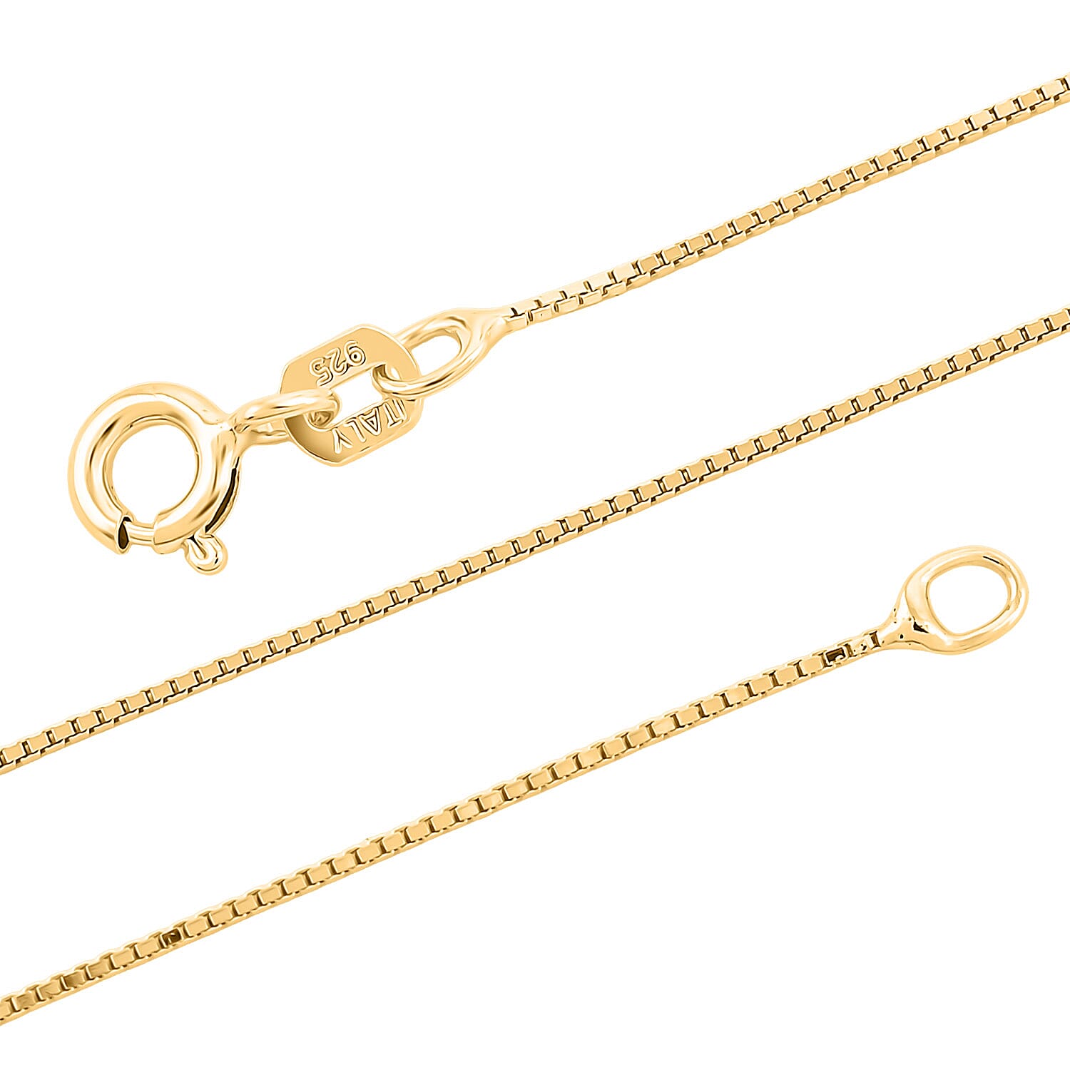 Italian Diamond-cut Chain Necklace in 14K Yellow Gold Over Sterling Silver 1.21 Grams 18 Inches