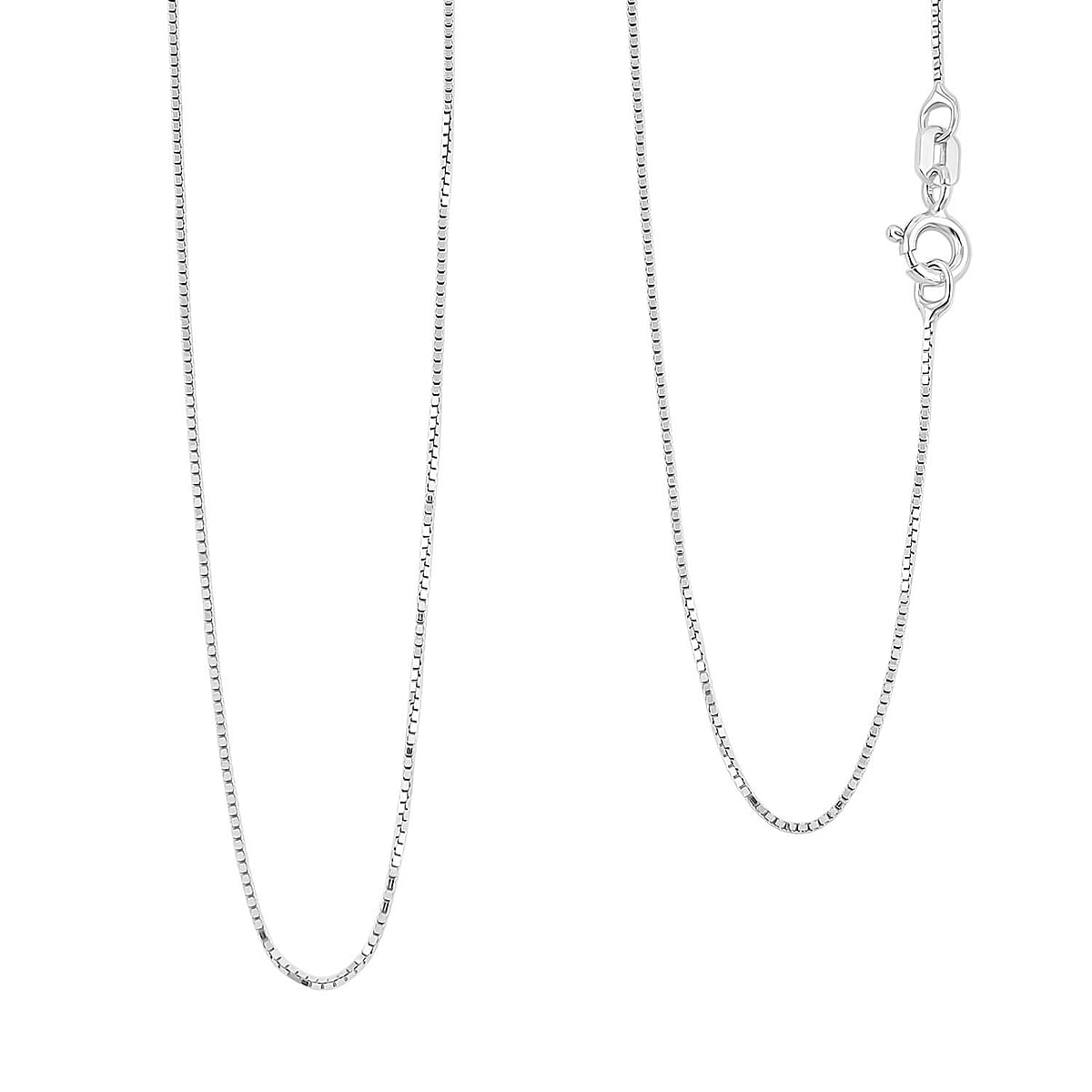 Italian Diamond-cut Chain Necklace in Rhodium Over Sterling Silver 1.28 Grams 18 Inches image number 0