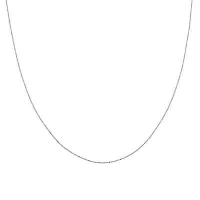 Italian Diamond-cut Chain Necklace in Rhodium Over Sterling Silver 1.28 Grams 18 Inches