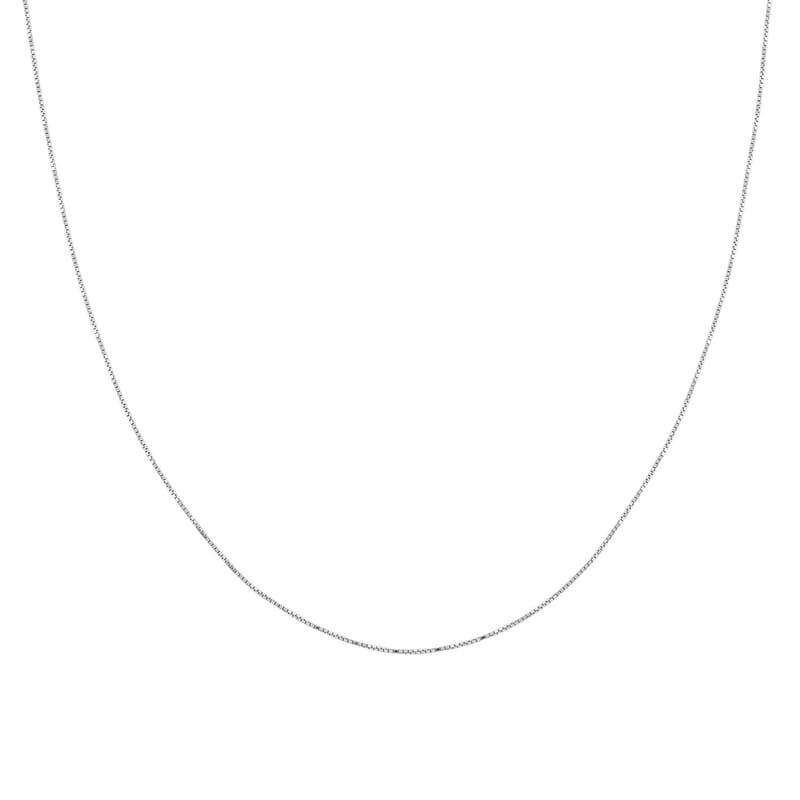Italian Diamond-cut Chain Necklace in Rhodium Over Sterling Silver 1.28 Grams 18 Inches