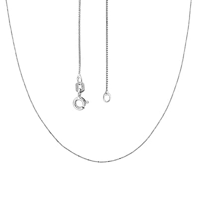Italian Diamond-cut Chain Necklace in Rhodium Over Sterling Silver 1.28 Grams 18 Inches