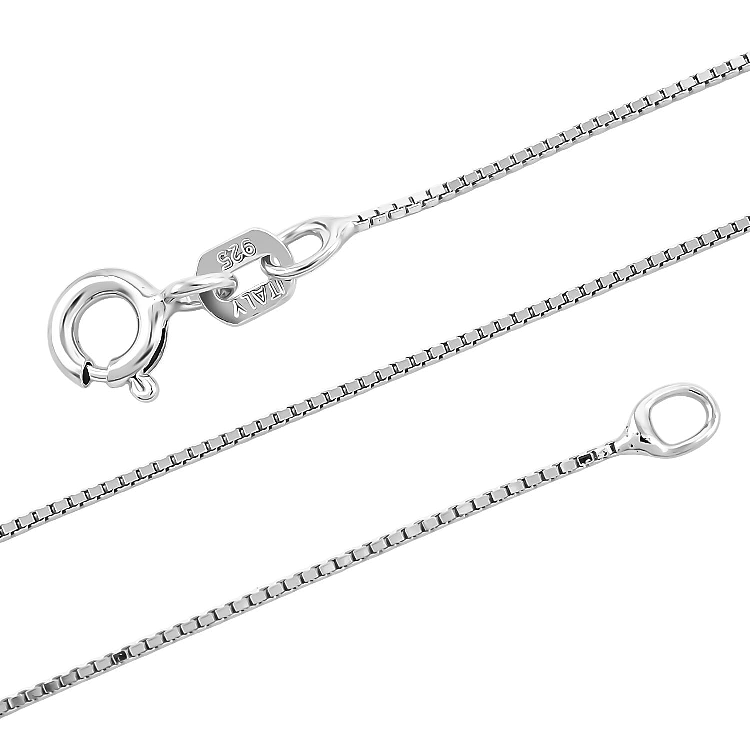 Italian Diamond-cut Chain Necklace in Rhodium Over Sterling Silver 1.28 Grams 18 Inches