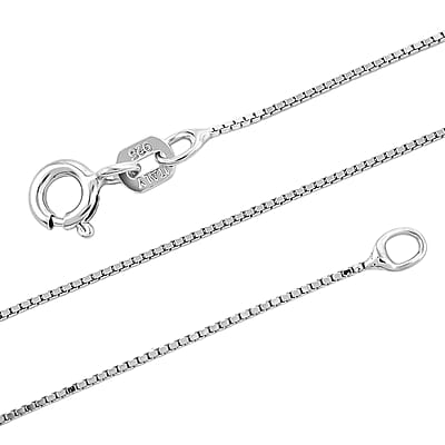 Italian Diamond-cut Chain Necklace in Rhodium Over Sterling Silver 1.28 Grams 18 Inches