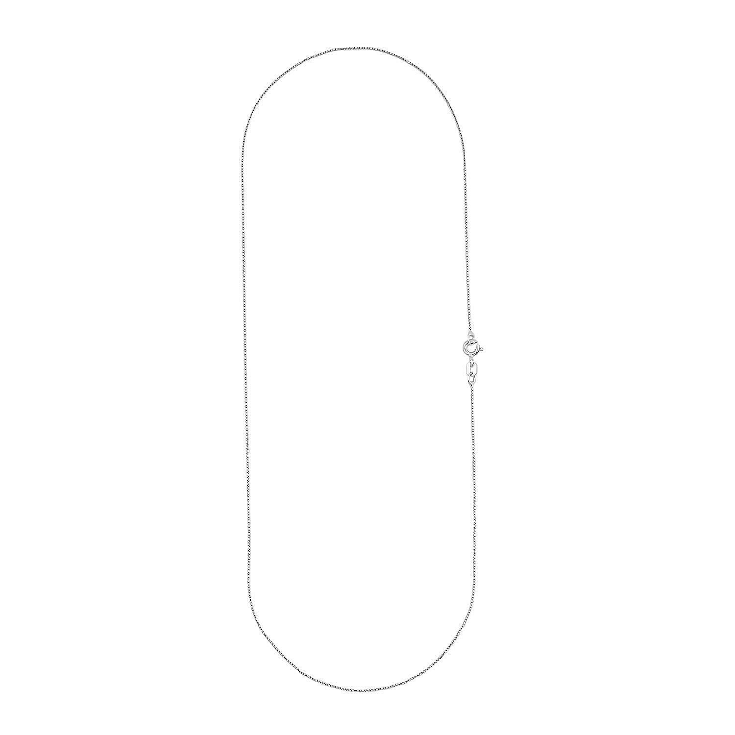 Italian Diamond-cut Chain Necklace in Rhodium Over Sterling Silver 1.28 Grams 18 Inches