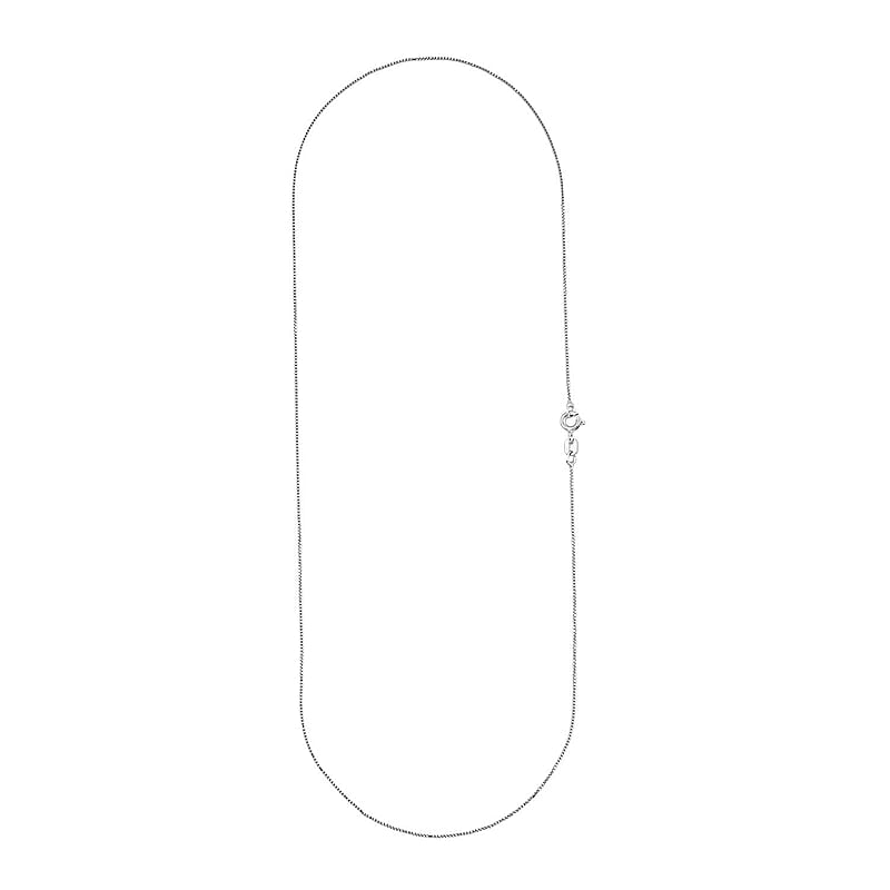Italian Diamond-cut Chain Necklace in Rhodium Over Sterling Silver 1.28 Grams 18 Inches