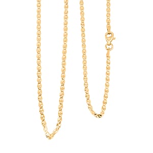 Italian Valentine Chain Necklace in 14K Yellow Gold Over Sterling Silver 2.43 Grams 18 Inches