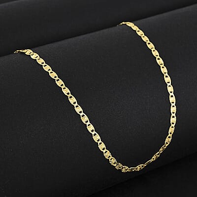 Italian Valentine Chain Necklace in 14K Yellow Gold Over Sterling Silver 2.43 Grams 18 Inches