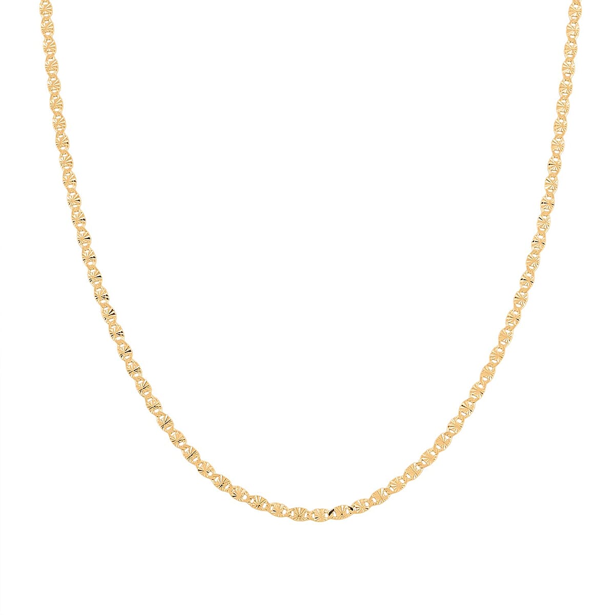 Italian Valentine Chain Necklace in 14K Yellow Gold Over Sterling Silver 2.43 Grams 18 Inches image number 2