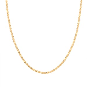 Italian Valentine Chain Necklace in 14K Yellow Gold Over Sterling Silver 2.43 Grams 18 Inches