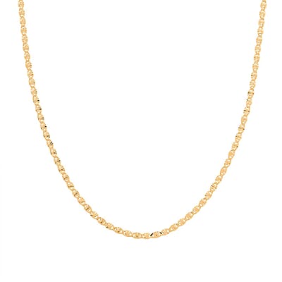 Italian Valentine Chain Necklace in 14K Yellow Gold Over Sterling Silver 2.43 Grams 18 Inches