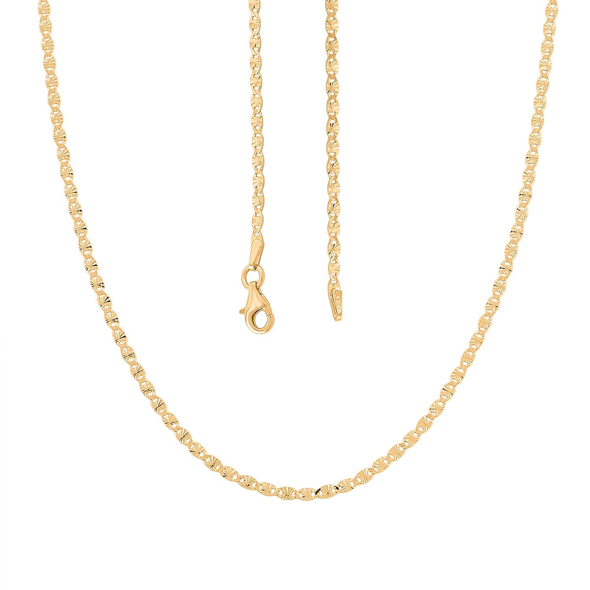 Italian Valentine Chain Necklace in 14K Yellow Gold Over Sterling Silver 2.43 Grams 18 Inches image number 3