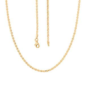 Italian Valentine Chain Necklace in 14K Yellow Gold Over Sterling Silver 2.43 Grams 18 Inches