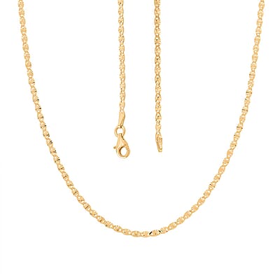 Italian Valentine Chain Necklace in 14K Yellow Gold Over Sterling Silver 2.43 Grams 18 Inches