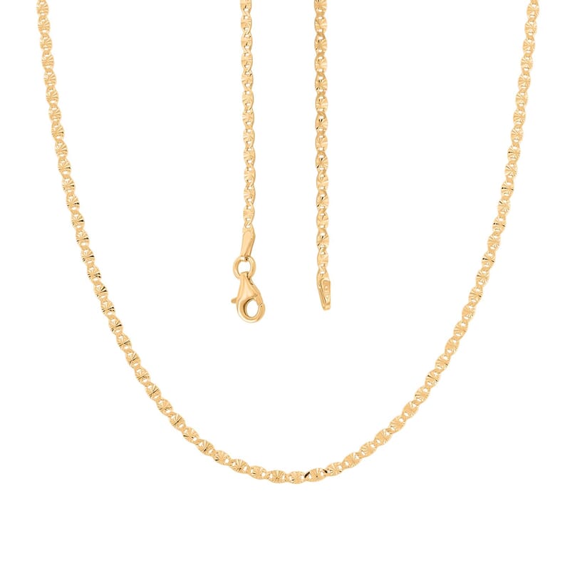 Italian Valentine Chain Necklace in 14K Yellow Gold Over Sterling Silver 2.43 Grams 18 Inches