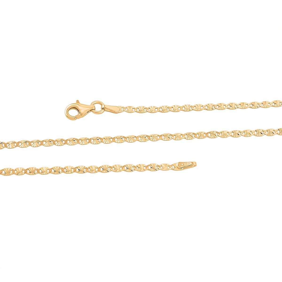 Italian Valentine Chain Necklace in 14K Yellow Gold Over Sterling Silver 2.43 Grams 18 Inches image number 4