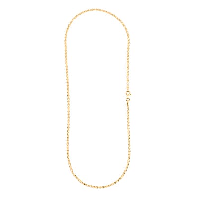 Italian Valentine Chain Necklace in 14K Yellow Gold Over Sterling Silver 2.43 Grams 18 Inches