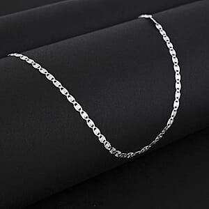 Italian Valentine Chain Necklace in Rhodium Over Sterling Silver 2.48 Grams 18 Inches