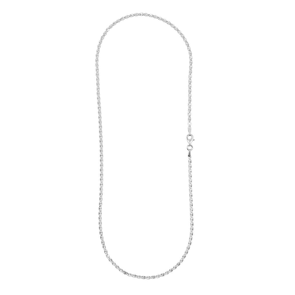 Italian Valentine Chain Necklace in Rhodium Over Sterling Silver 2.48 Grams 18 Inches image number 5