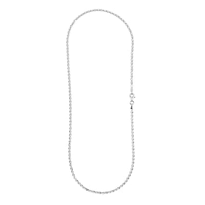Italian Valentine Chain Necklace in Rhodium Over Sterling Silver 2.48 Grams 18 Inches
