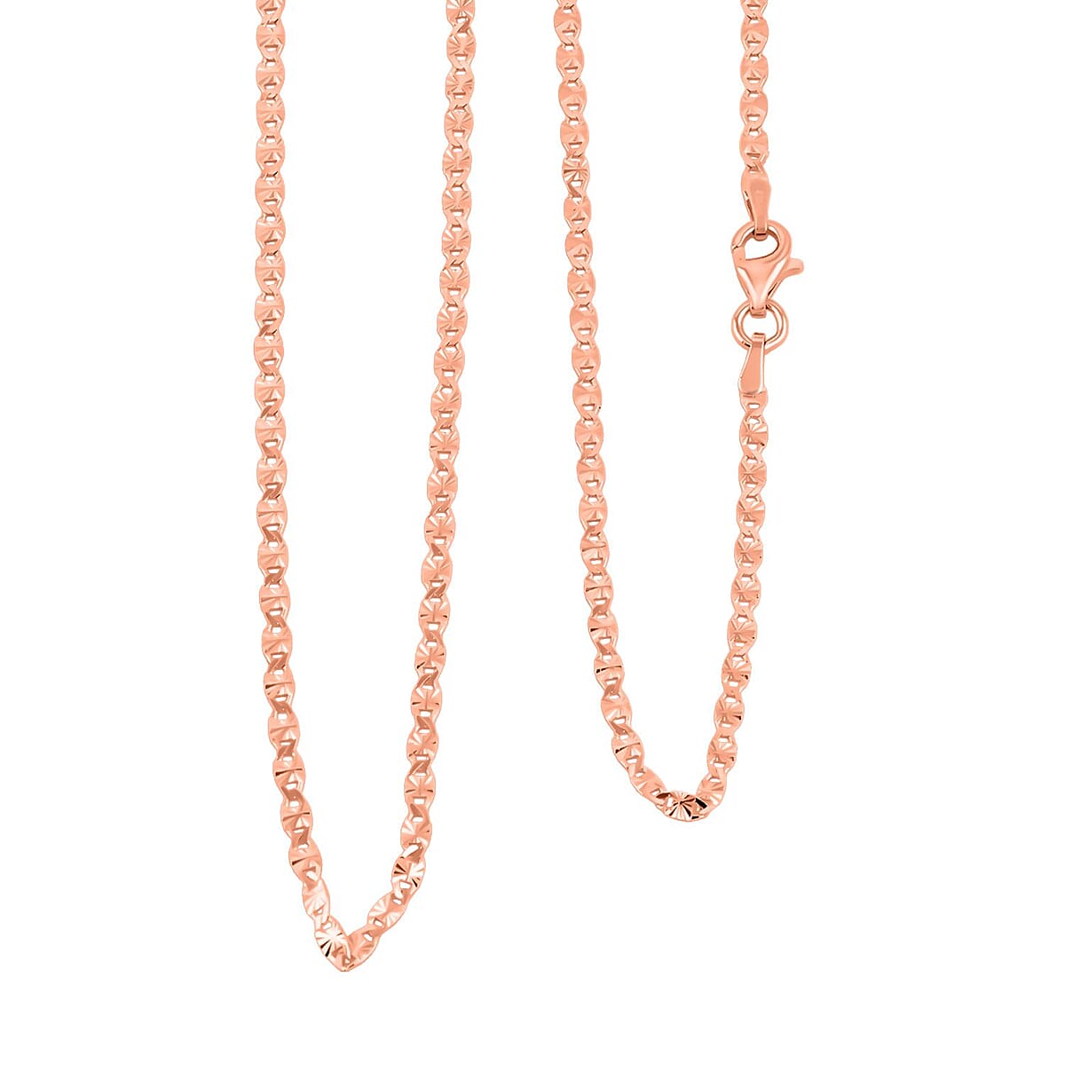 Italian Valentine Chain Necklace in 14K Rose Gold Over Sterling Silver 2.37 Grams 18 Inches image number 0