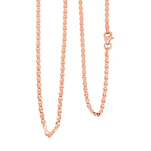 Italian Valentine Chain Necklace in 14K Rose Gold Over Sterling Silver 2.37 Grams 18 Inches