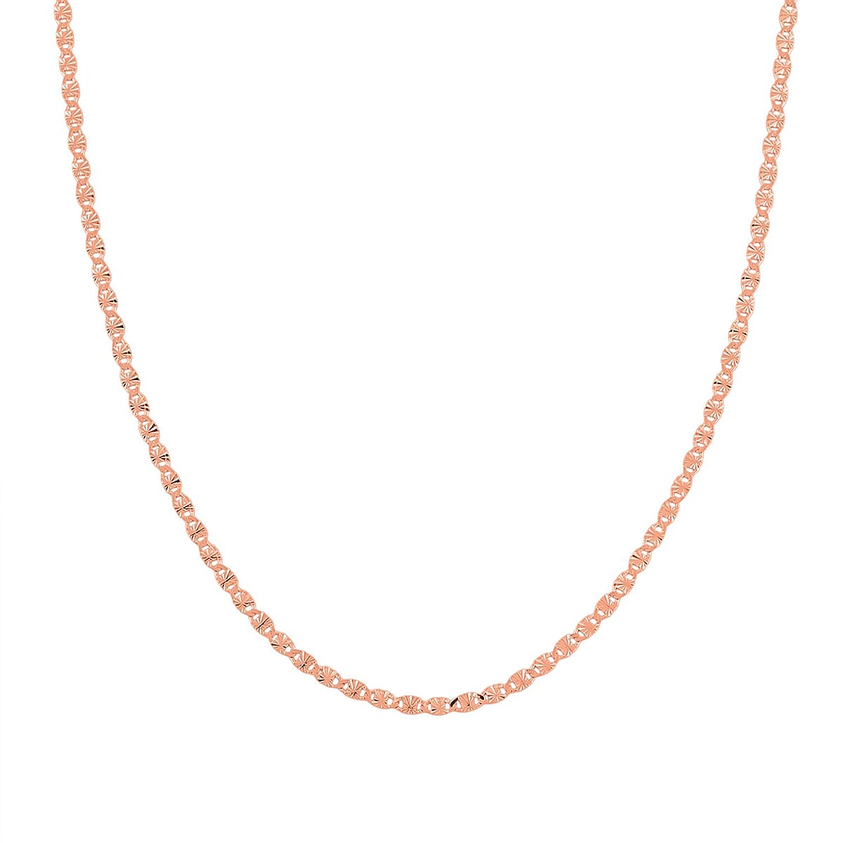 Italian Valentine Chain Necklace in 14K Rose Gold Over Sterling Silver 2.37 Grams 18 Inches image number 2